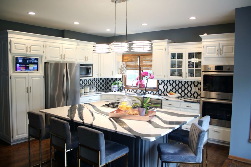 how to decorate a kitchen island: our renovated kitchen.