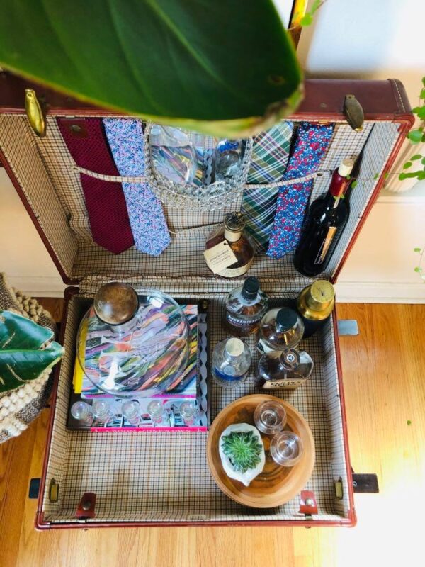 A Suitcase Bar Cart an Easy Transformation Sonata Home Design