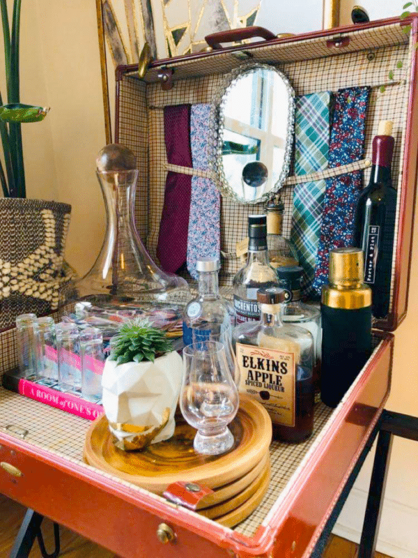 A Suitcase Bar Cart an Easy Transformation Sonata Home Design