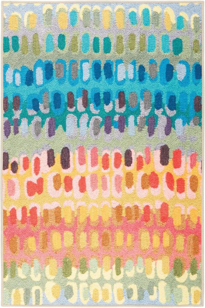 A multi-colored machine washable rug from Dash and Albert.