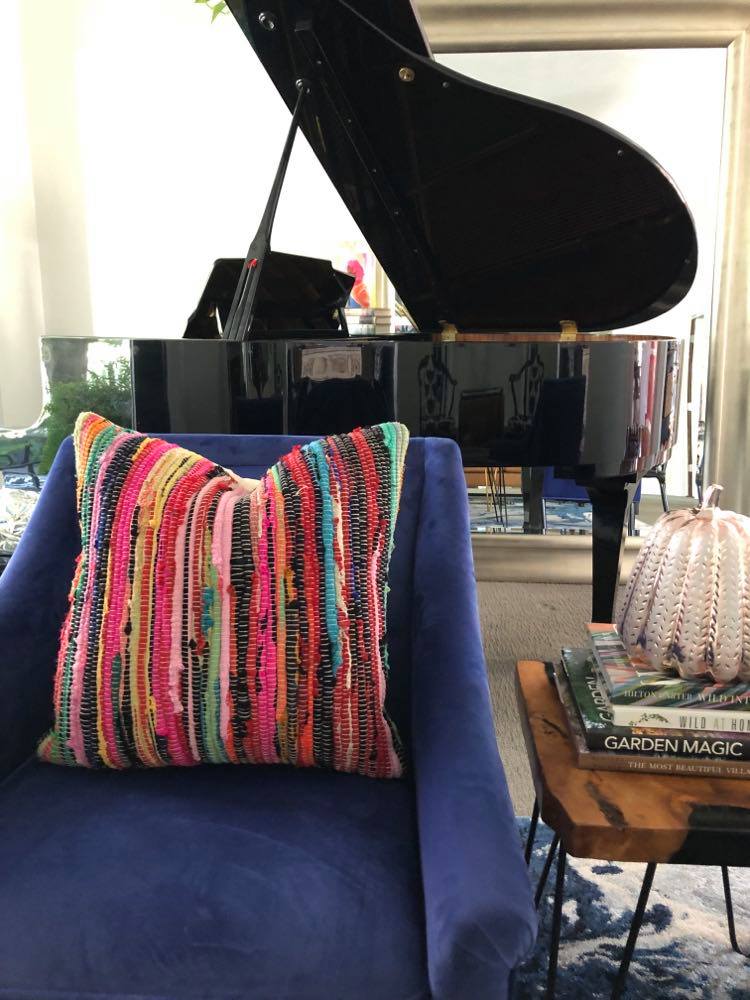 Our baby grand piano in the living room.