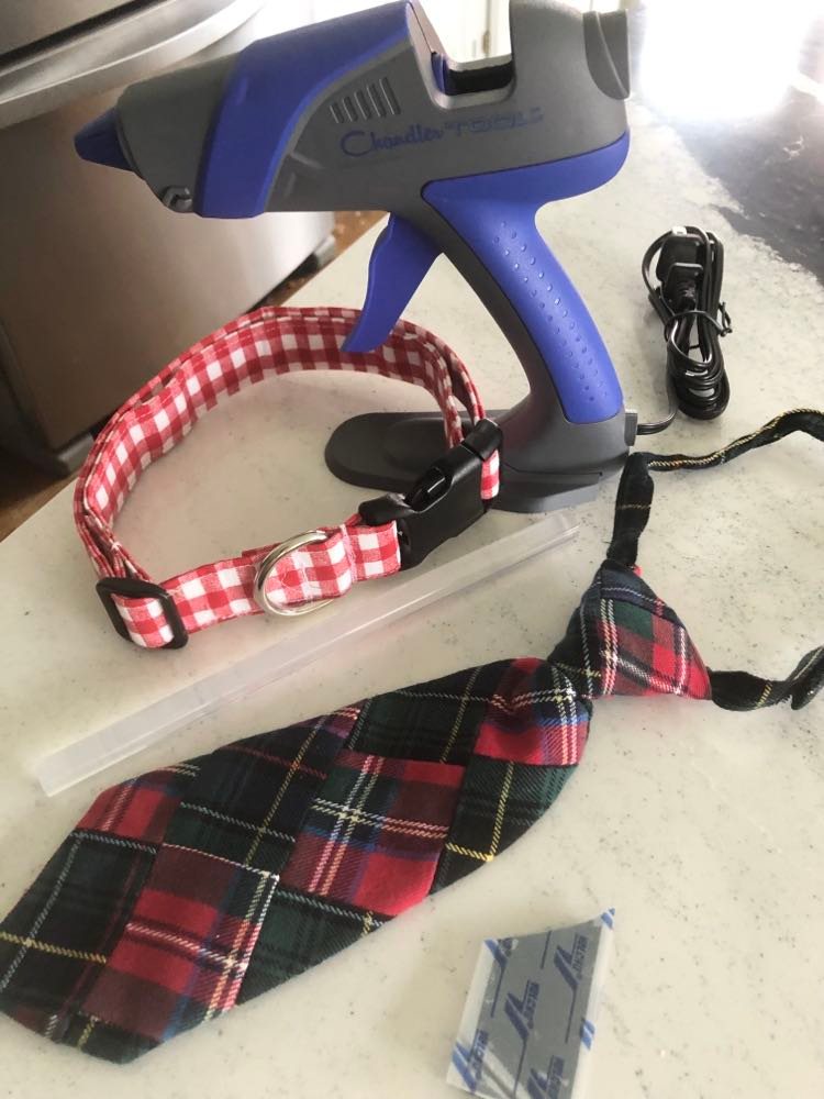 Materials to create the dog's collar tie.