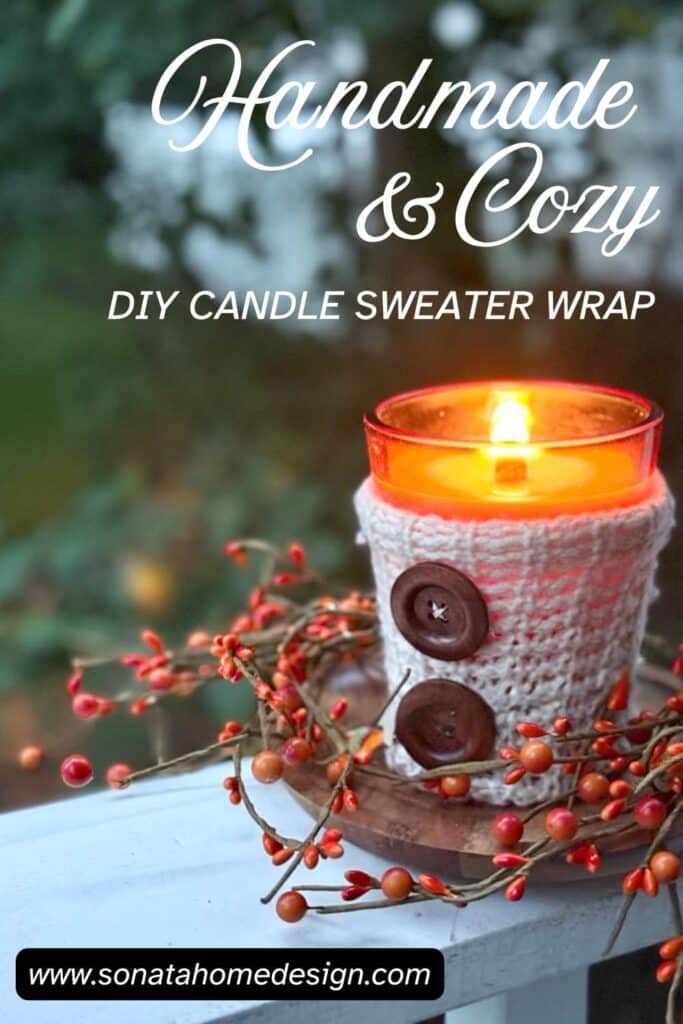 Handmade and cozy DIY candle sweater wrap