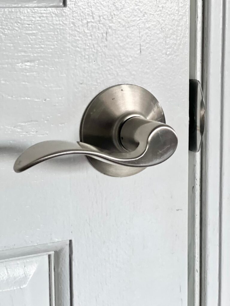 A door knob to the bedroom. Step on into the ONe Room Challenge!
