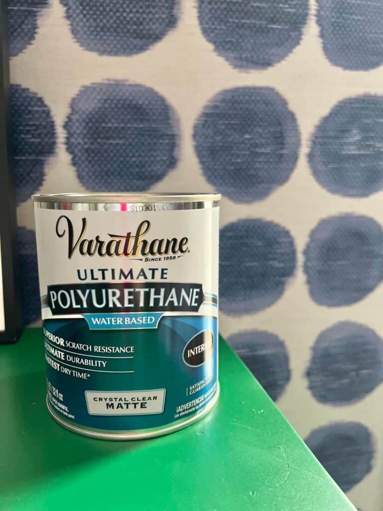 A can of water based matte polyurethane by Rust-Oleum.