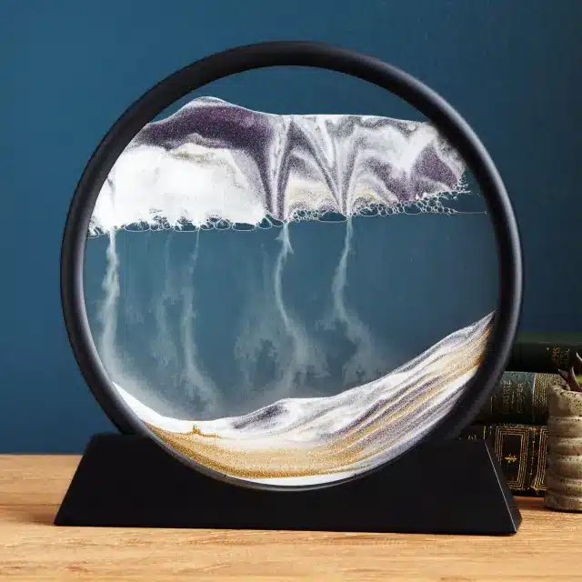 Sand Art in circular frame is elegant addition to the Father's Day Gift Guide