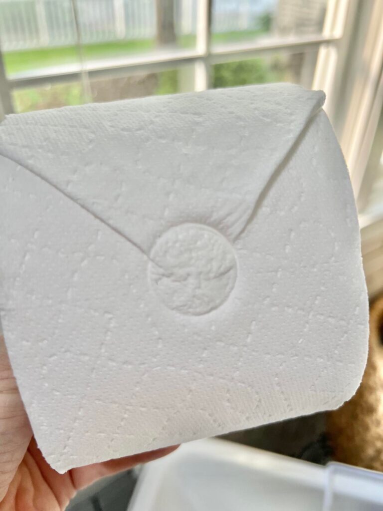 spa bath decorating ideas: embossed toilet tissue.