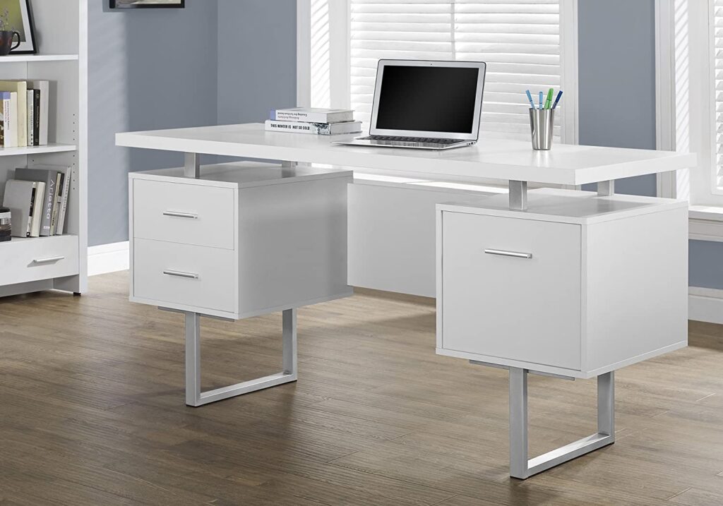 A white desk.