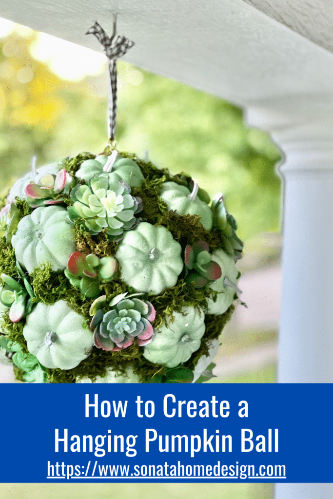 How too create a hanging pumpkin ball for diy outdoor fall decor.