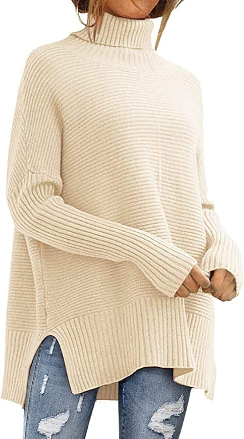 A chunky turtleneck sweater available on Amazon.