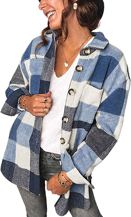 Find this plaid flannel shacket on Amazon.