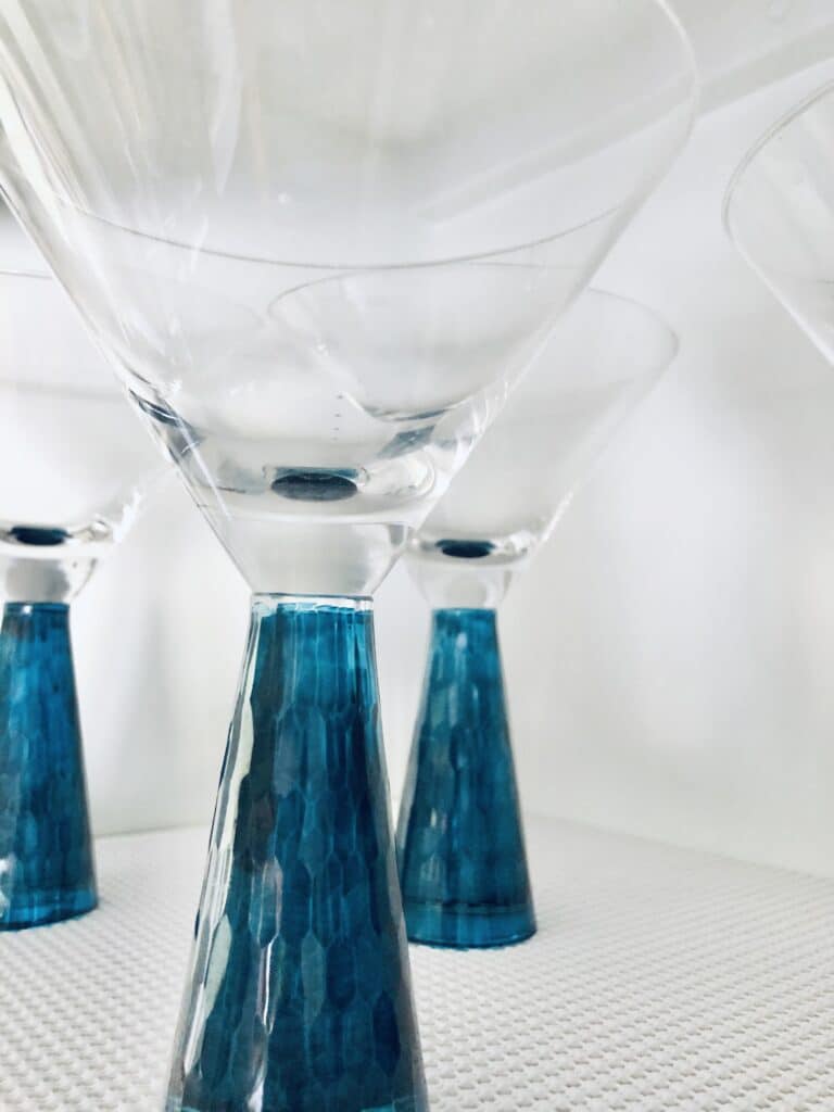 Blue martini glasses.