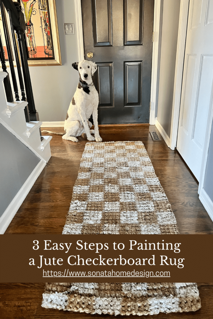 Painting a Jute Checkerboard Rug