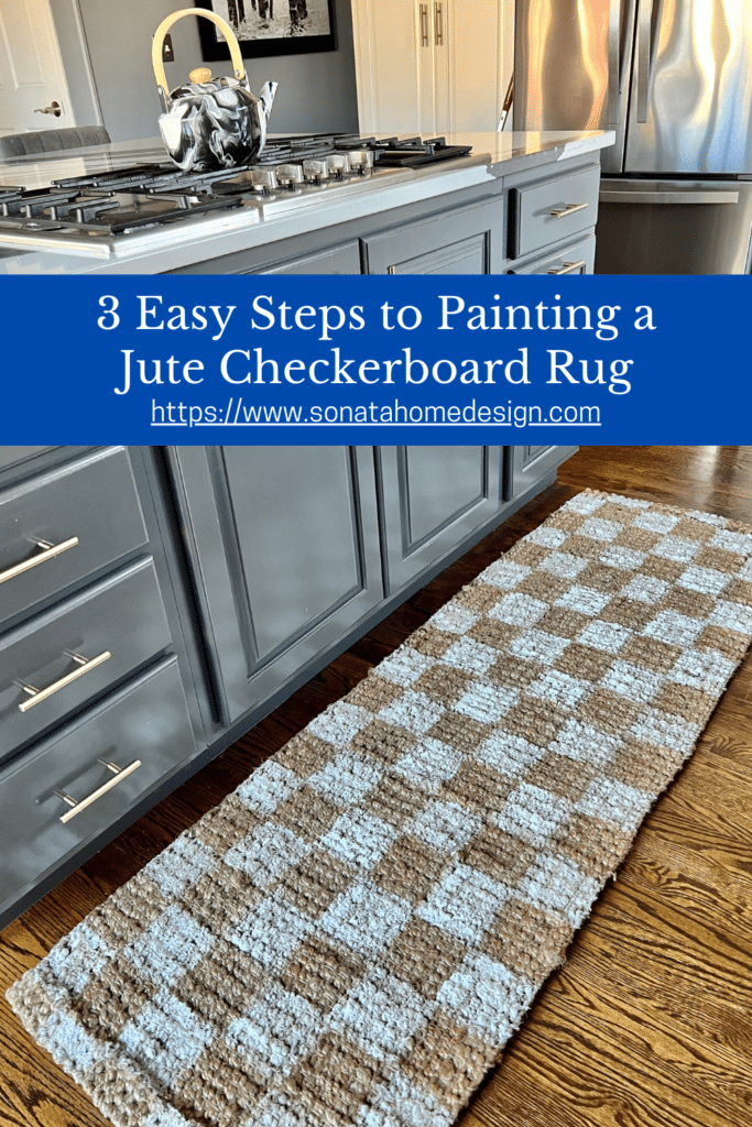 3 Easy Steps to Painting a Jute checkerboard Rug