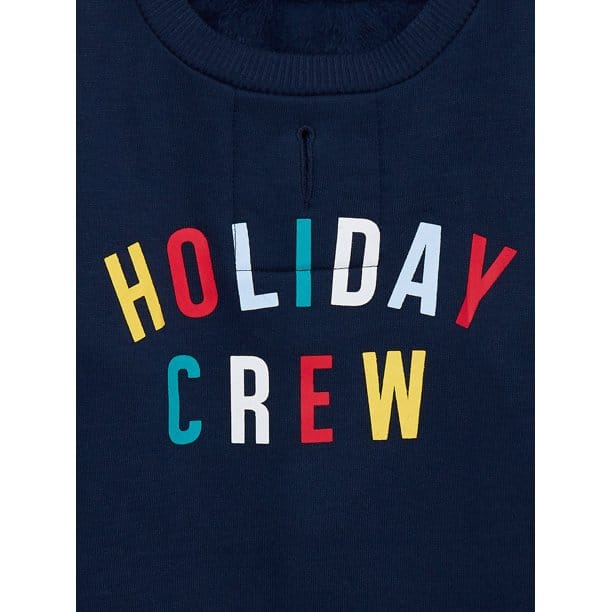 The "Holiday Crew" logo from Walmart pajamas.