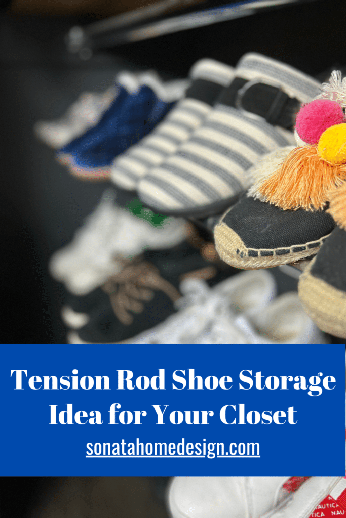 DIY Tension Rod Shoe Shelving Idea for your Closet