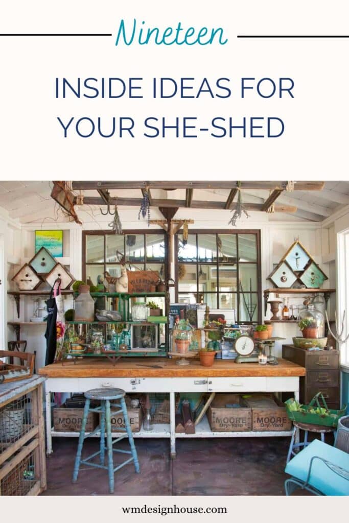 The inside of a she-shed.