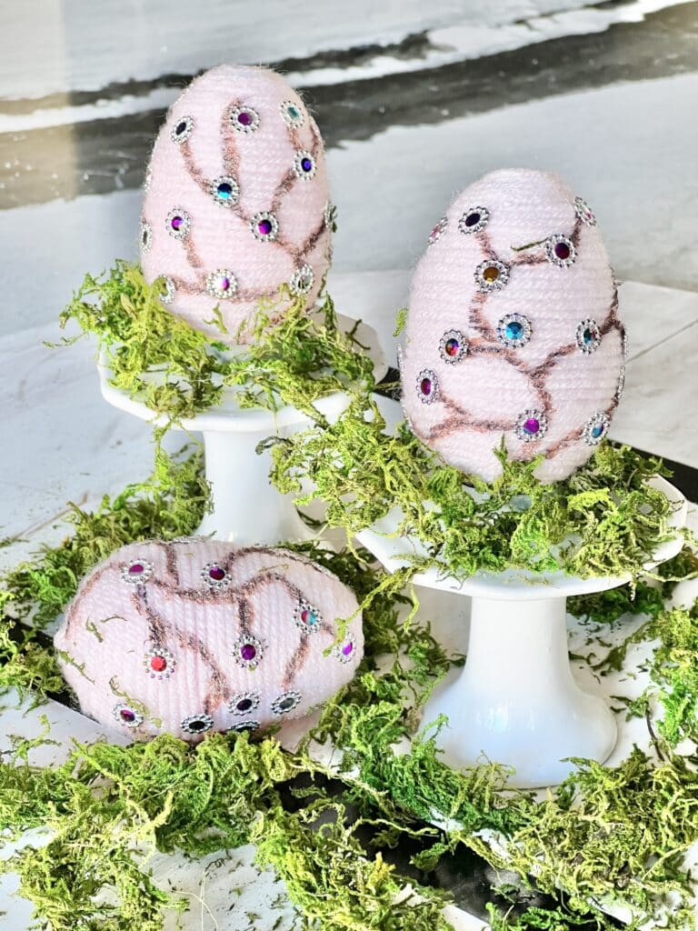 Decorative eggs with colorful bling.