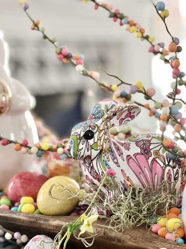 Colorful-Patterned-Easter-Bunny-nestled-among-colorful-eggs-Sonata-Home-Design