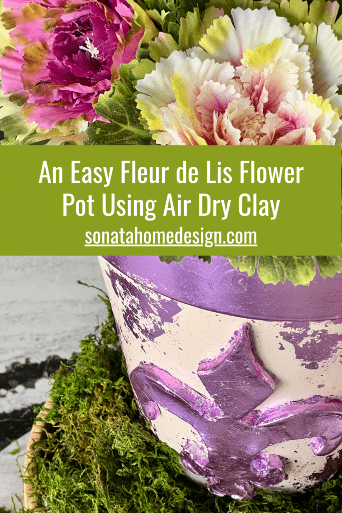 An easy air dry clay flower pot using air dry clay
