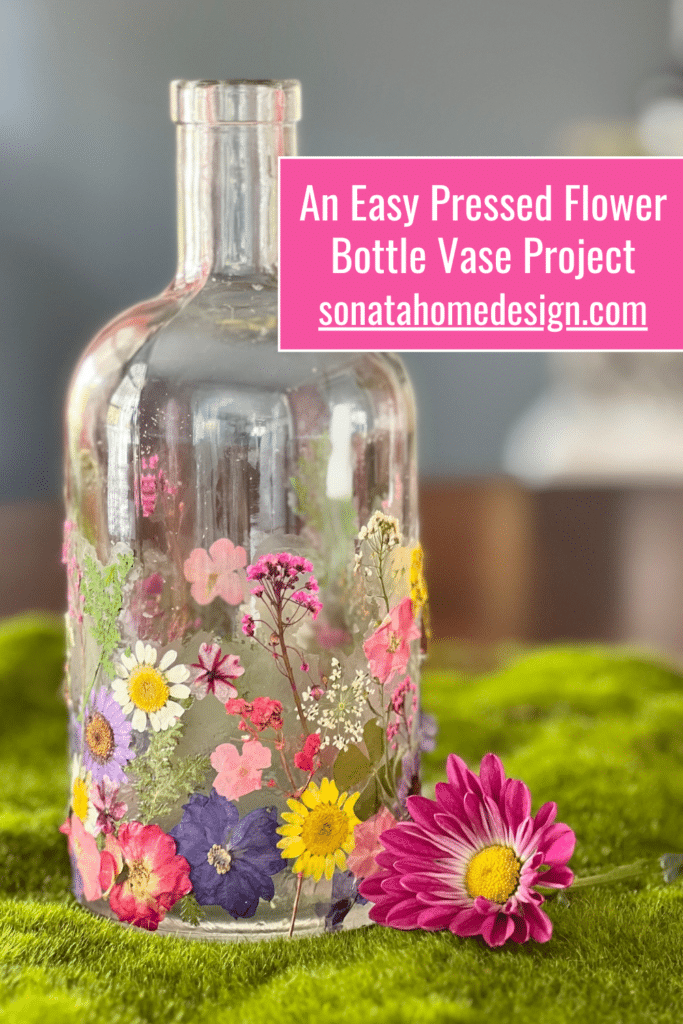 Pressed flower bottle vase project.