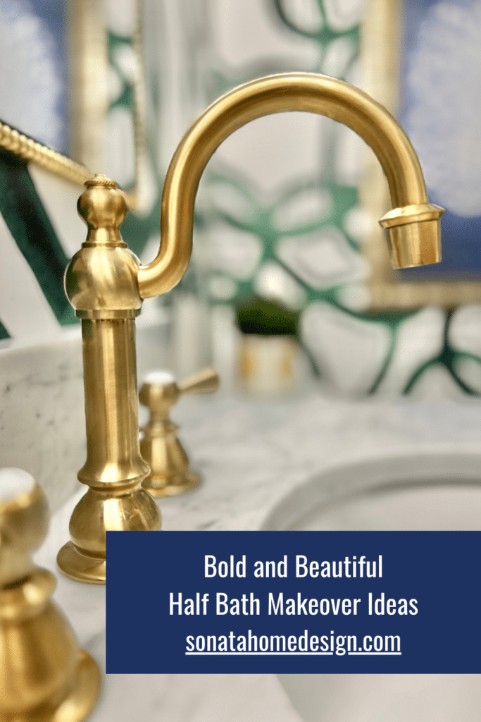 Bold and Beautiful Half Bath Makeover Ideas - One Room Challenge Spring 2023 - Sonata Home Design