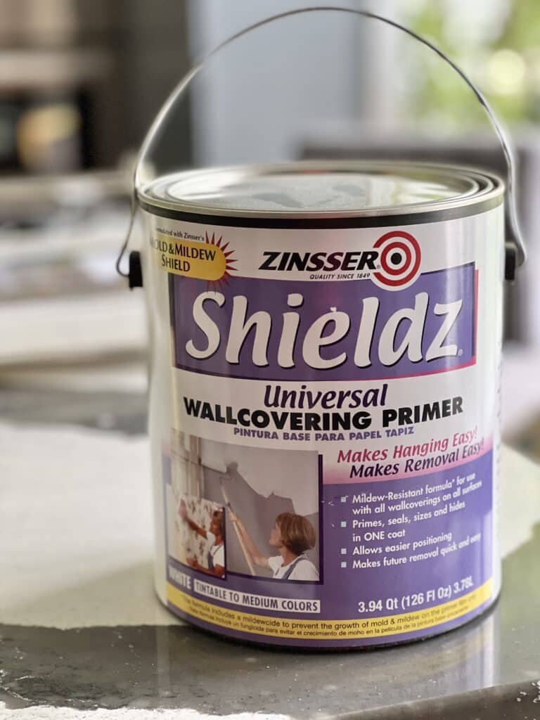 Zinsser Shieldz universal wallcovering primer is the best paint primer for dark walls.