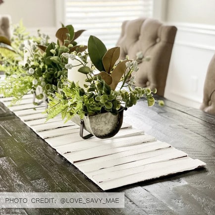 A rustic wood table runner from Etsy.