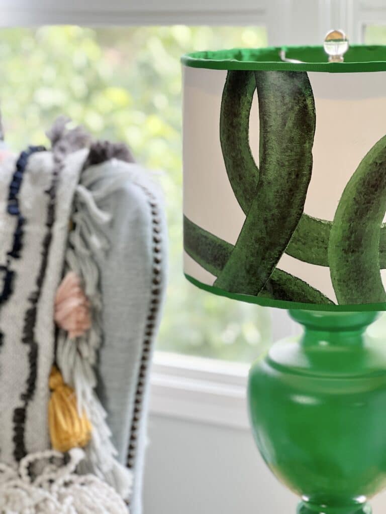 Lamp Makeover: A  wallpaper covered lampshade