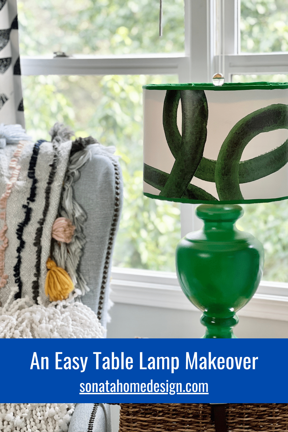 An Easy Table Lamp Makeover with Paint and Wallpaper - Sonata Home Design