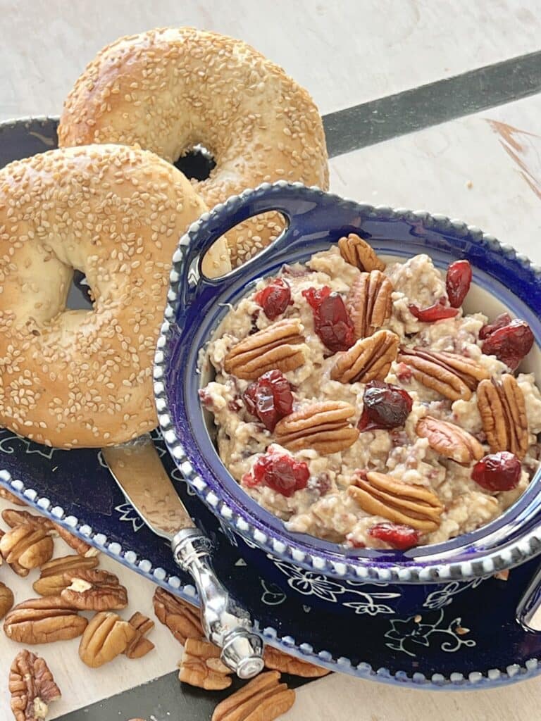 Breakfast-is-served-Bagels-and-a-delicious-Cranberry-Pecan-Bagel-Spread-Sonata-Home-Design-1536x2048