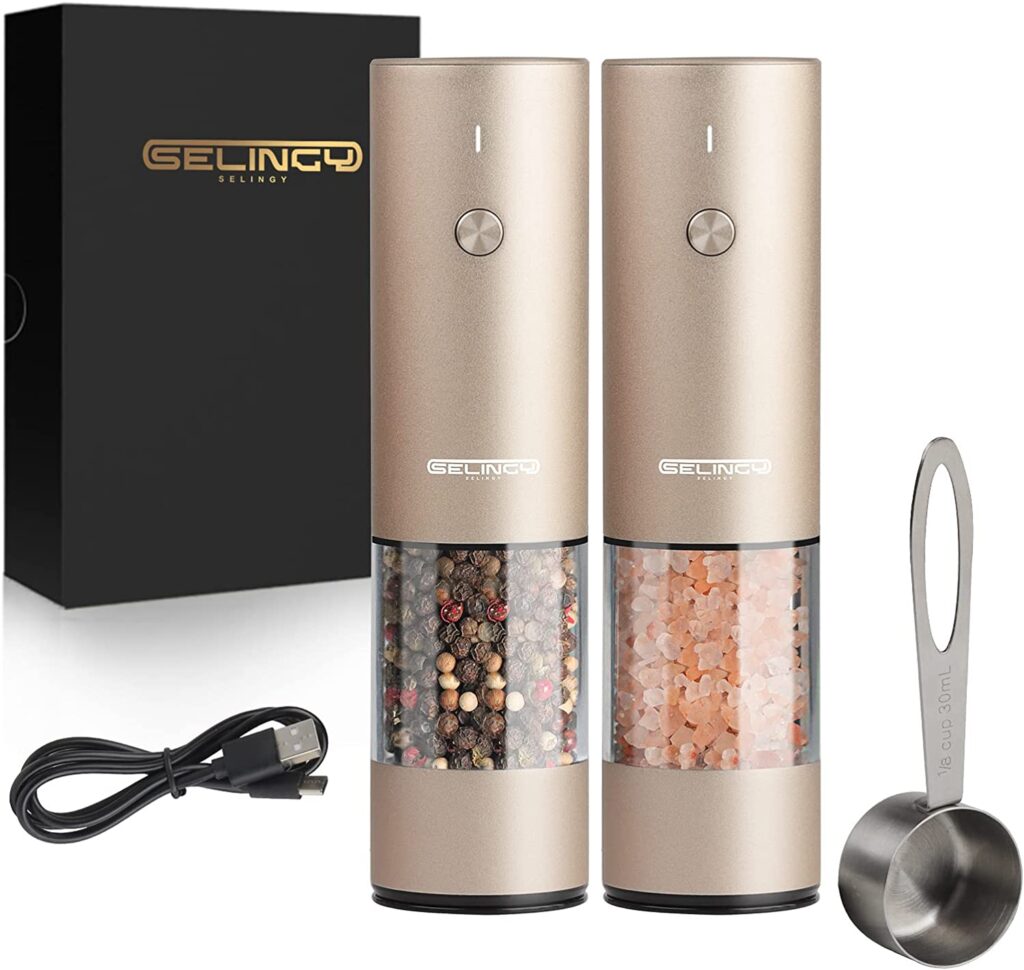 electric salt and pepper grinder set