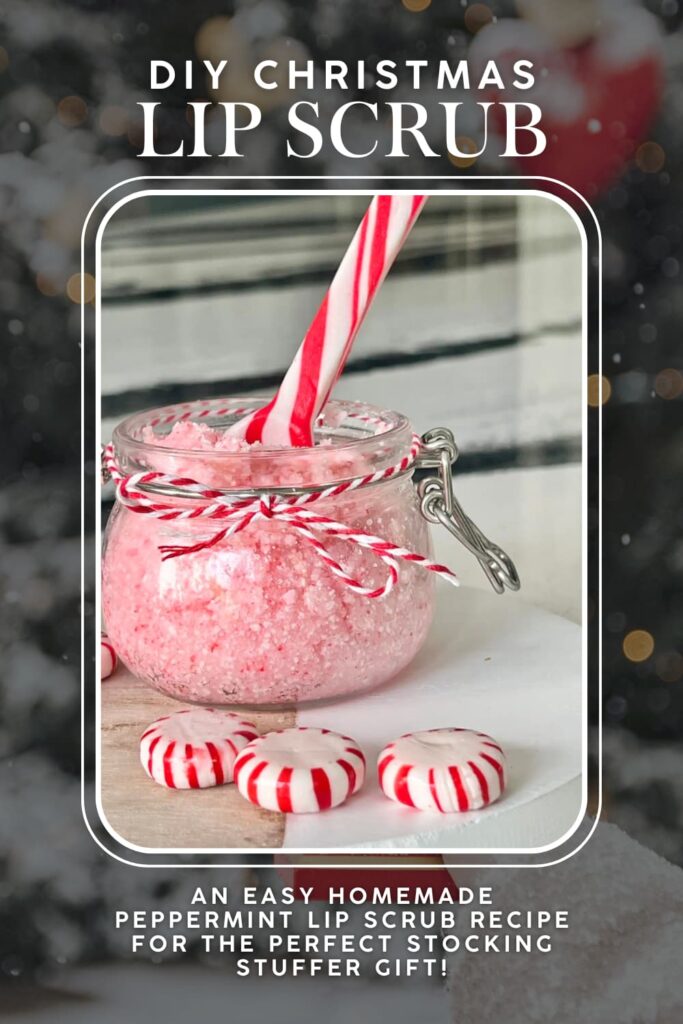 DIY Christmas Peppermint Lip Scrub in a jar