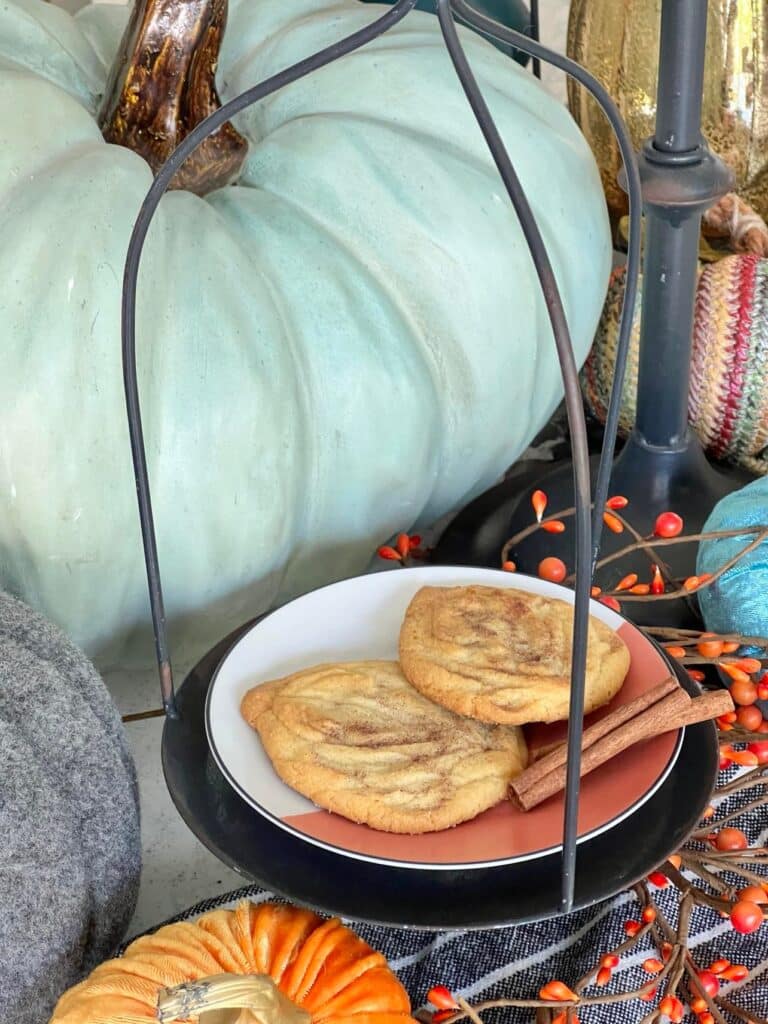 fall cookie recipe: Baked sugar cookies with a leaf impression.