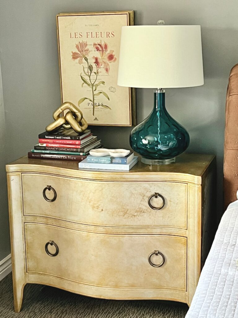 A nightstand chest purchased from a thrift store.