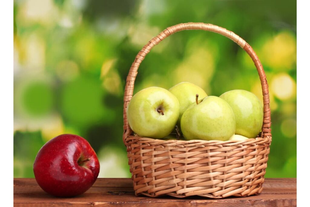 A basket of apples.