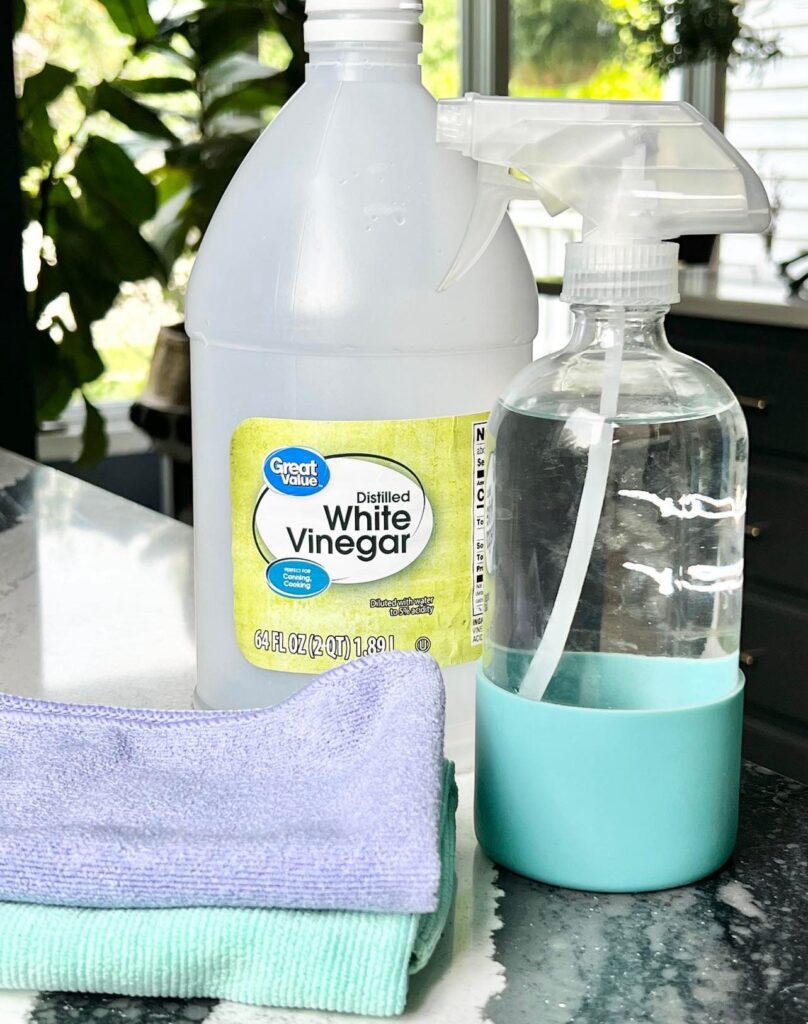 Vinegar and water in a spray bottle is what you need when you know how to clean a jute rug.