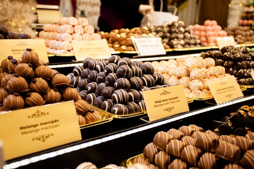 Chocolates in aa sweets shop.