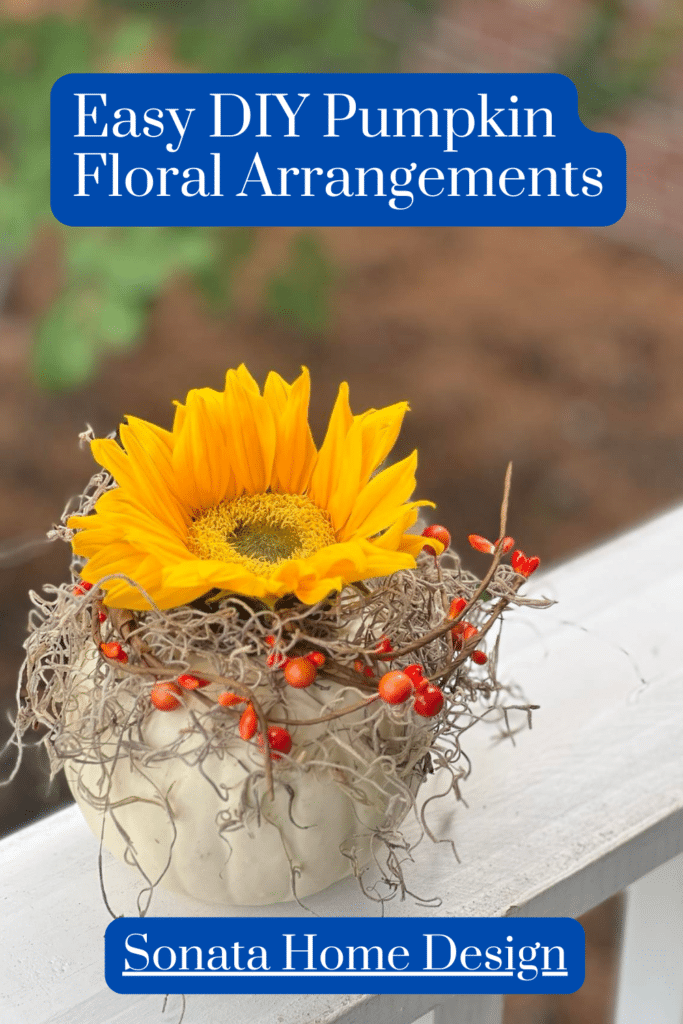 Easy DIY Pumpkin Floral Arrangements Pinterest Pin