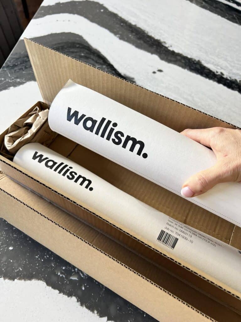 Unboxing a wall mural wallpaper order from Wallism.