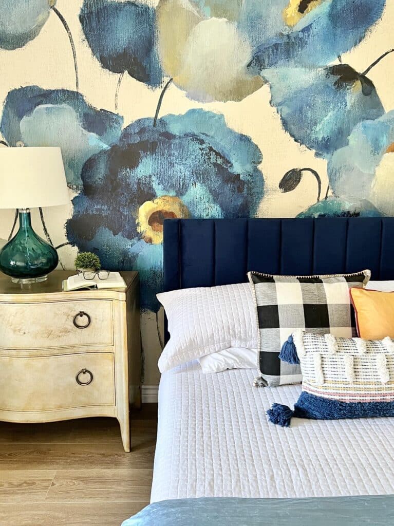 Master Bedroom floral accent wall