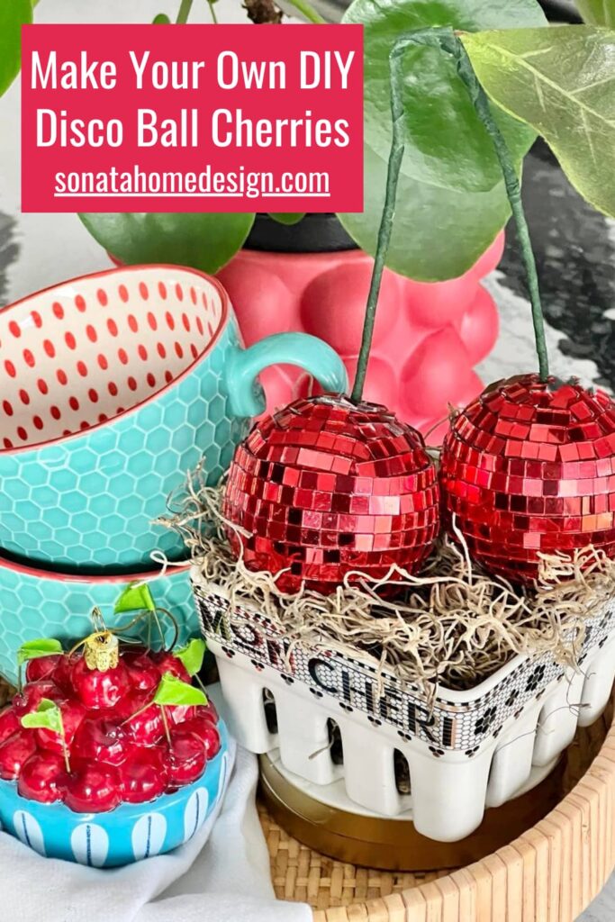 DIY disco ball cherries.