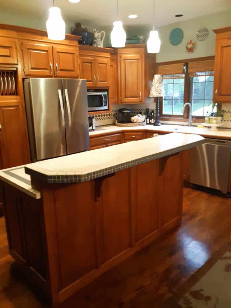 Our kitchen island before its renovation.