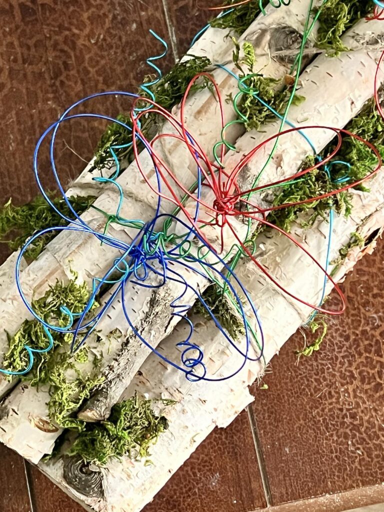 DIY Wired Flower Birch Logs