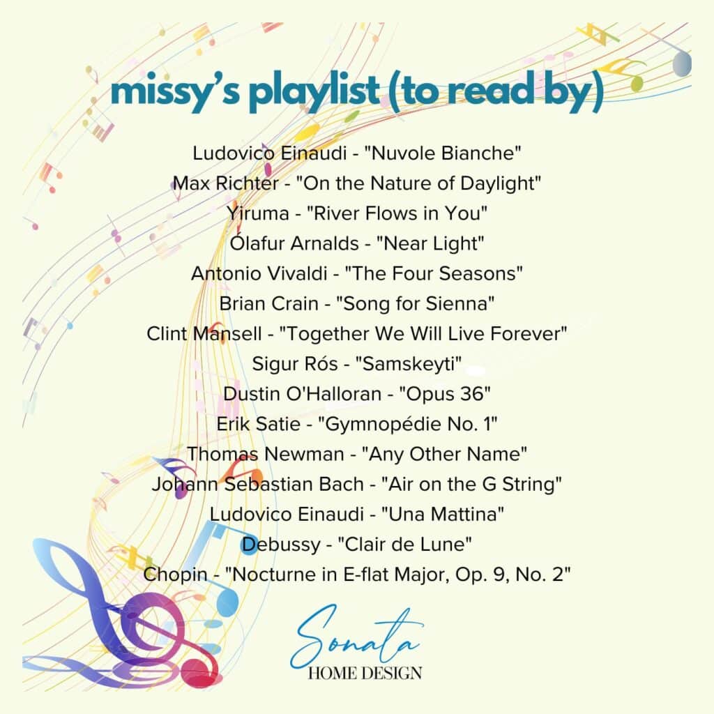 Missy's playlist to ready in your bedroom reading nook.