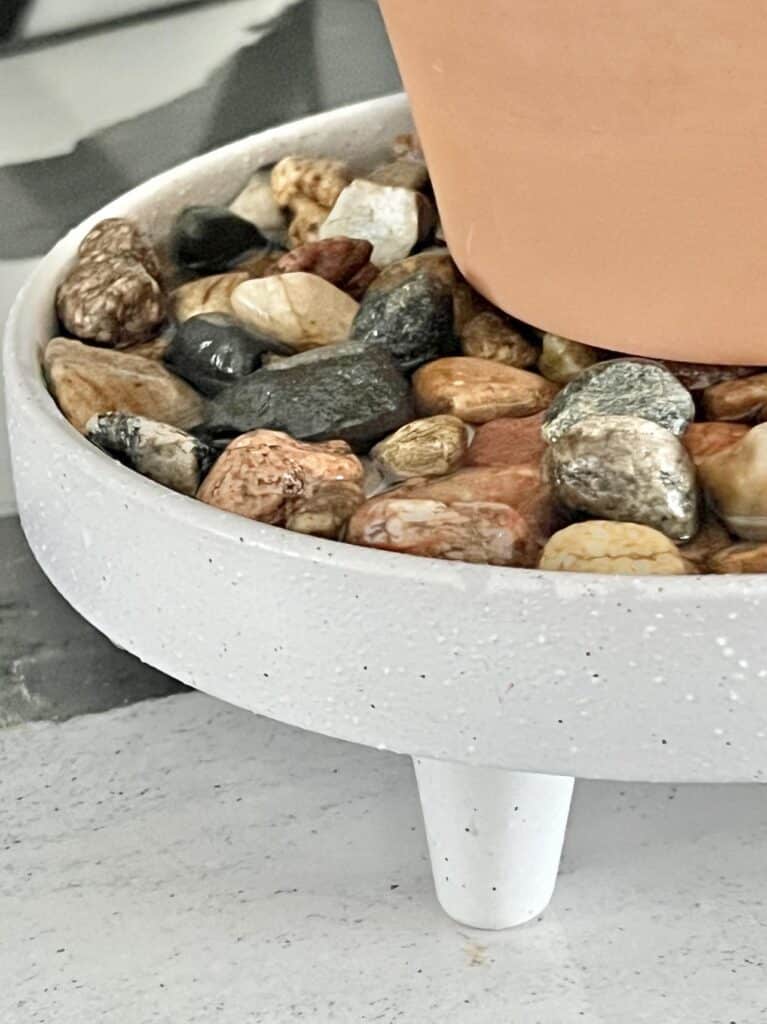 A pebble tray for plants.