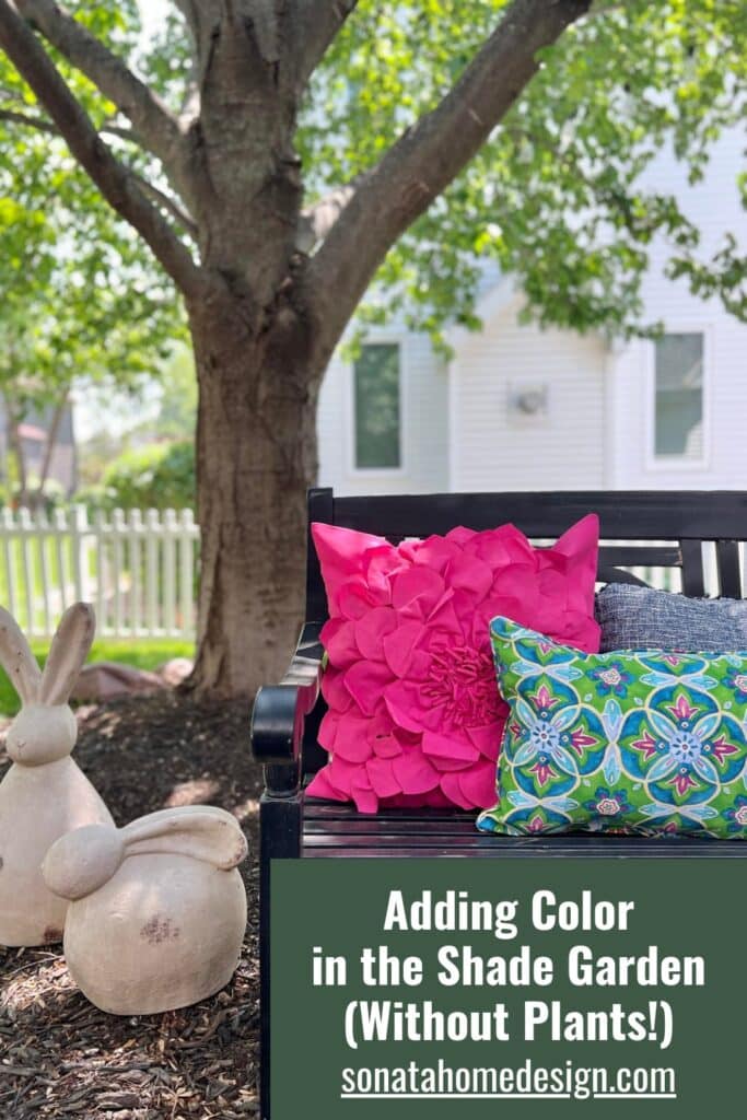 Adding color in the shade garden without plants.