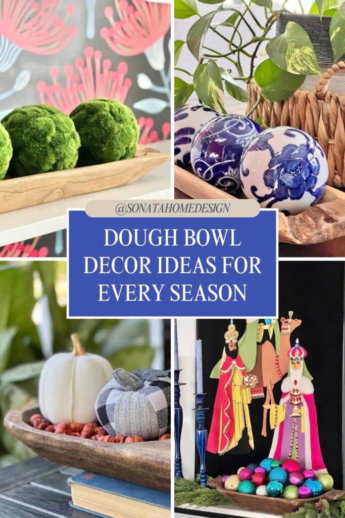 Dough bowl decor ideas for seasonal dough bowl decorating.