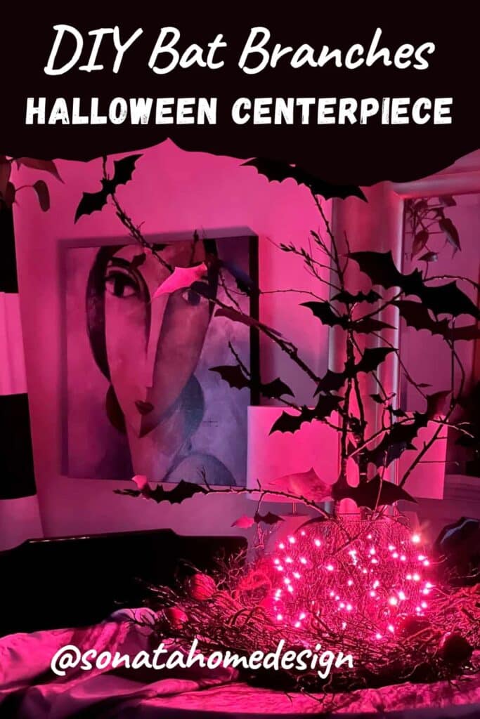 DIY Bat Branches Halloween Centerpiece