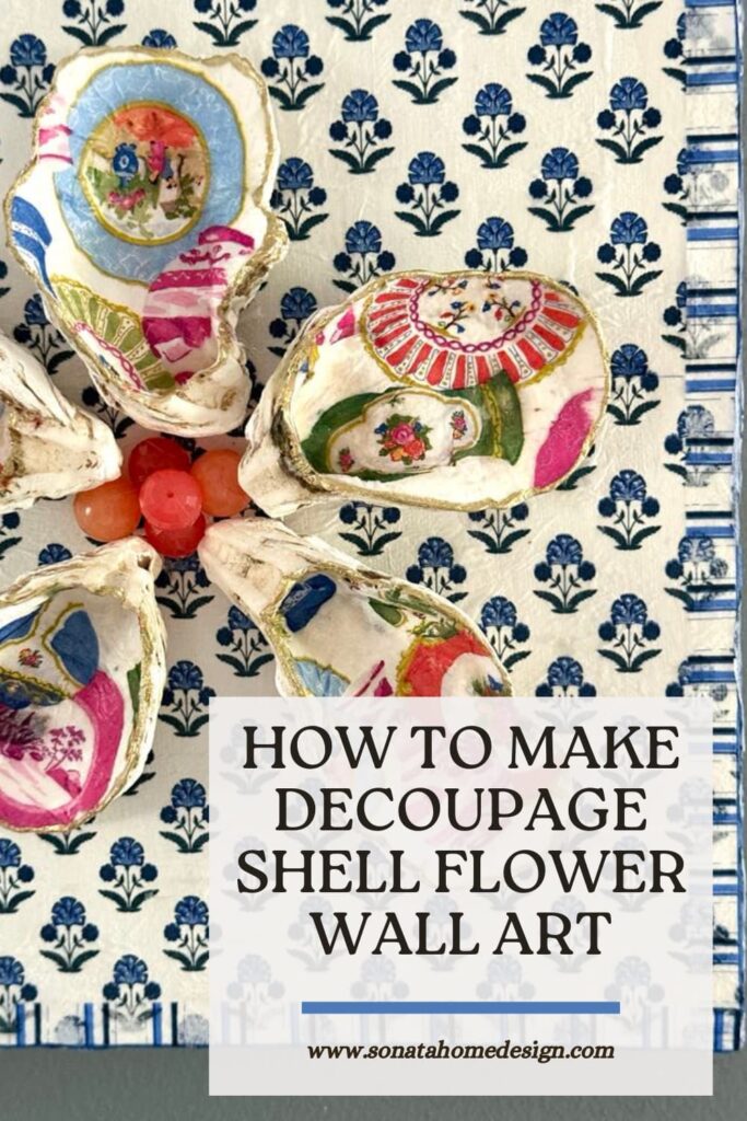 How to Make Decoupage Shell Flower Wall Art